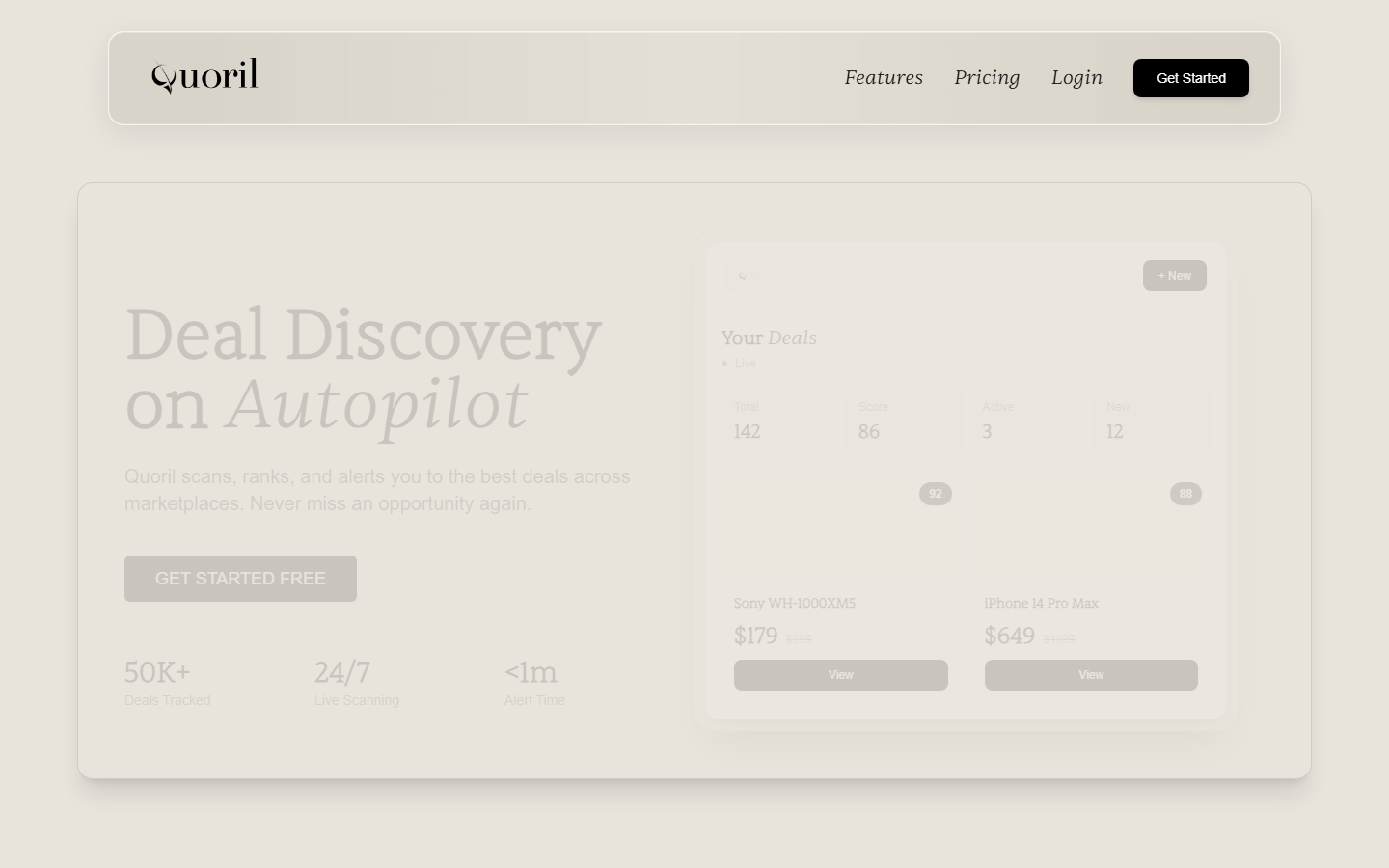 Quoril homepage